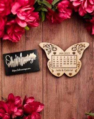 Customizable Wooden "Save the Date" Magnet