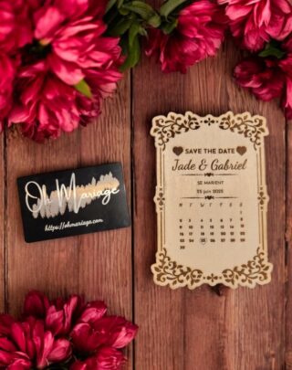 Customizable Wooden "Save the Date" Magnet