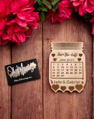 Custom Wooden "Save the Date" Magnet