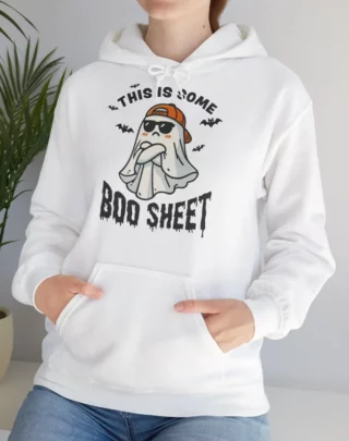 Ghostly Boo Hoodie- Boo Halloween Sweatshirt- Funny Ghost Sweatshirt