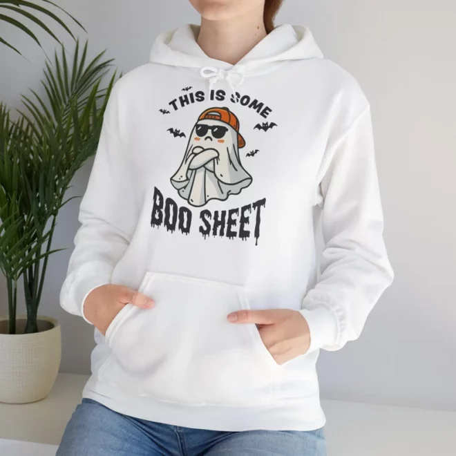 Ghostly Boo Hoodie- Boo Halloween Sweatshirt- Funny Ghost Sweatshirt